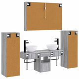 Set di mobili per il bagno 6 pcs Sonoma grigio