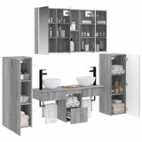 Set di mobili per il bagno 6 pcs Sonoma grigio