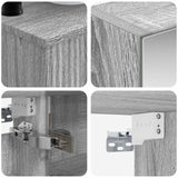 Set di mobili per il bagno 6 pcs Sonoma grigio