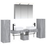 Set di mobili per il bagno 6 pcs Sonoma grigio