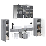 Set di mobili per il bagno 6 pcs Sonoma grigio
