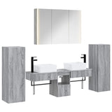 Set di mobili per il bagno 6 pcs Sonoma grigio