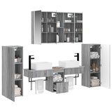 Set di mobili per il bagno 6 pcs Sonoma grigio