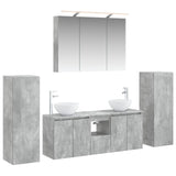 Set di mobili per il bagno 6 pcs Grigio Cemento