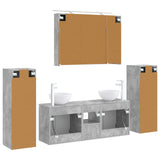 Set di mobili per il bagno 6 pcs Grigio Cemento