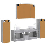 Set di mobili per il bagno 6 pcs Sonoma grigio