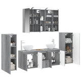 Set di mobili per il bagno 6 pcs Sonoma grigio