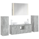 Set di mobili per il bagno 6 pcs Grigio Cemento