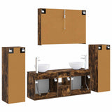Set di mobili per il bagno 6 pcs Rovere Fumo