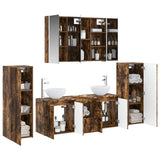 Set di mobili per il bagno 6 pcs Rovere Fumo