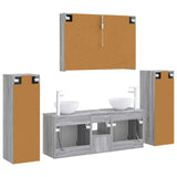 Set di mobili per il bagno 6 pcs Sonoma grigio