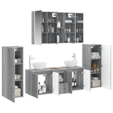 Set di mobili per il bagno 6 pcs Sonoma grigio