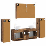 Set di mobili per il bagno 6 pcs Legno antico