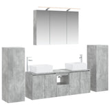 Set di mobili per il bagno 6 pcs Grigio Cemento