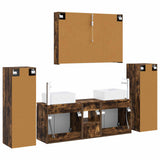 Set di mobili per il bagno 6 pcs Rovere Fumo