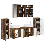 Set di mobili per il bagno 6 pcs Rovere Fumo