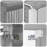 Set di mobili per il bagno 6 pcs Sonoma grigio