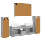 Set di mobili per il bagno 6 pcs Sonoma grigio
