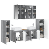Set di mobili per il bagno 6 pcs Sonoma grigio