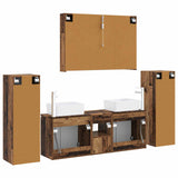 Set di mobili per il bagno 6 pcs Legno antico