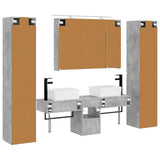 Set di mobili per il bagno 6 pcs Grigio Cemento