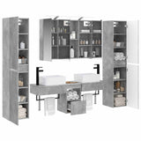 Set di mobili per il bagno 6 pcs Grigio Cemento