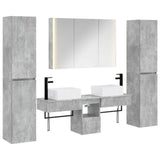 Set di mobili per il bagno 6 pcs Grigio Cemento