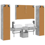 Set di mobili per il bagno 6 pcs Grigio Cemento