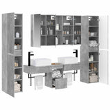 Set di mobili per il bagno 6 pcs Grigio Cemento