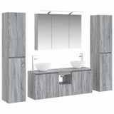 Set di mobili per il bagno 6 pcs Sonoma grigio