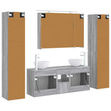 Set di mobili per il bagno 6 pcs Sonoma grigio