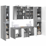 Set di mobili per il bagno 6 pcs Sonoma grigio