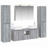 Set di mobili per il bagno 6 pcs Sonoma grigio