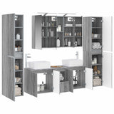 Set di mobili per il bagno 6 pcs Sonoma grigio