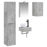 Set di mobili per il bagno 5 pcs Grigio Cemento