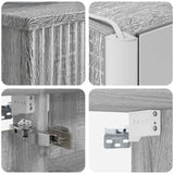 Set di mobili per il bagno 5 pcs Sonoma grigio