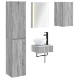 Set di mobili per il bagno 5 pcs Sonoma grigio
