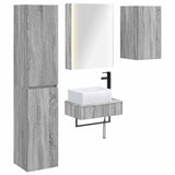 Set di mobili per il bagno 5 pcs Sonoma grigio