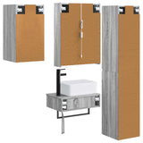 Set di mobili per il bagno 5 pcs Sonoma grigio
