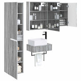 Set di mobili per il bagno 5 pcs Sonoma grigio
