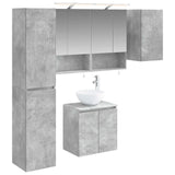 Set di Armadi da Bagno 5 pcs Grigio Cemento 50 x 14,5 x 70 cm