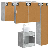 Set di Armadi da Bagno 5 pcs Grigio Cemento 50 x 14,5 x 70 cm