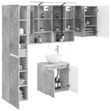 Set di Armadi da Bagno 5 pcs Grigio Cemento 50 x 14,5 x 70 cm
