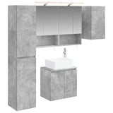 Set di Armadi da Bagno 5 pcs Grigio Cemento 50 x 14,5 x 70 cm
