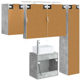 Set di Armadi da Bagno 5 pcs Grigio Cemento 50 x 14,5 x 70 cm