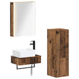 Set di mobili per il bagno 4 pcs Legno antico