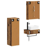 Set di mobili per il bagno 4 pcs Legno antico