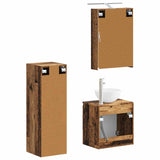 Set di mobili per il bagno 4 pcs Legno antico