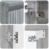 Set di mobili per il bagno 4 pcs Sonoma grigio