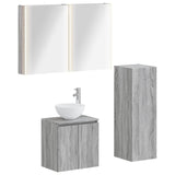 Set di mobili per il bagno 4 pcs Sonoma grigio